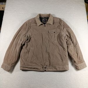 Vintage Gap Jacket Mens XL Tan Corduroy Lined Full Zip Western Ranch Y2K